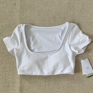 Gilly Hicks White Padded Scoop Neck Bodysuit